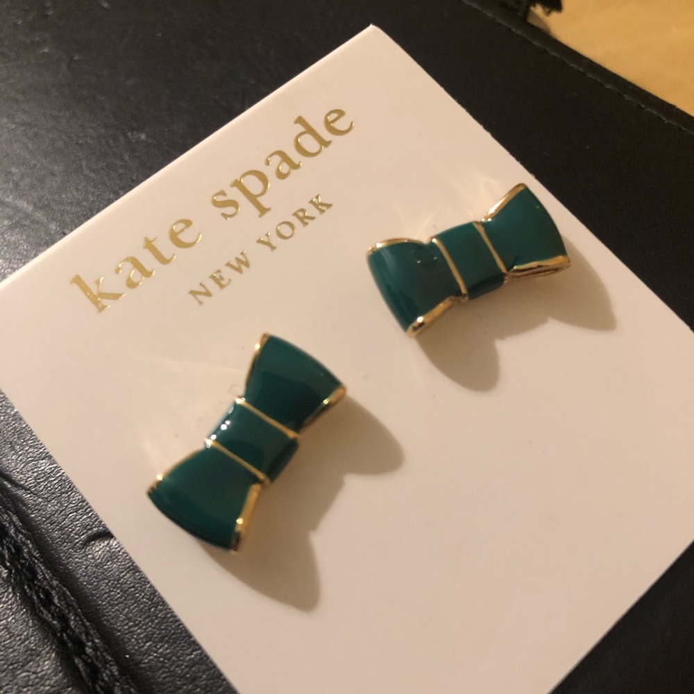 Kate Spade green bow earrings